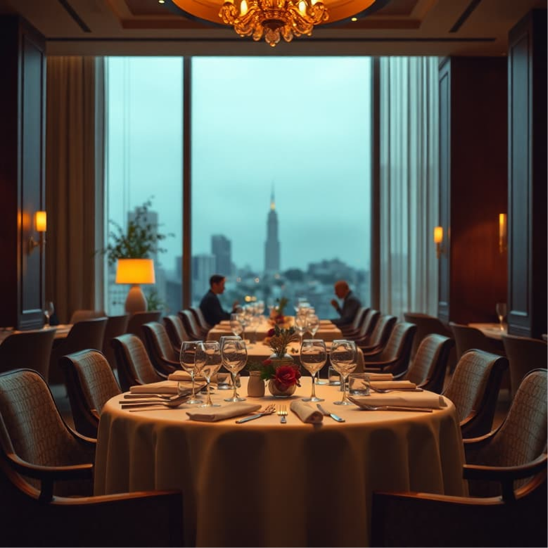 a beautifully set up dining table