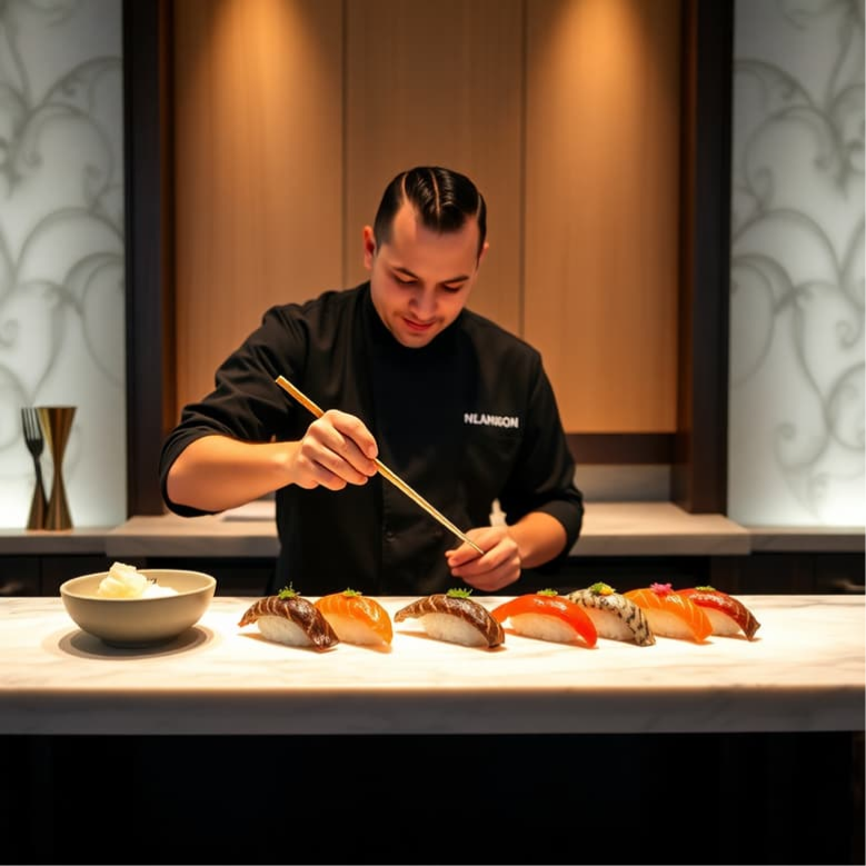 a chef preparing food